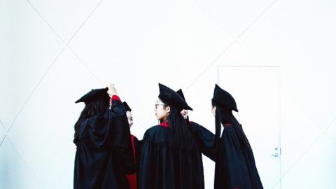 Students graduating from their course