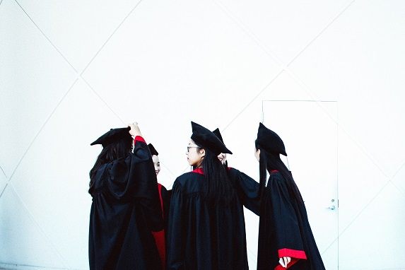 Students graduating from their course