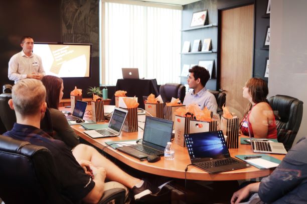 A man leading a meeting