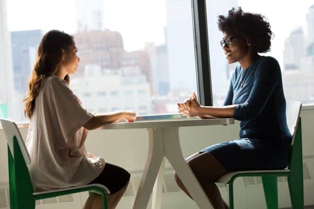 Two women in an interview